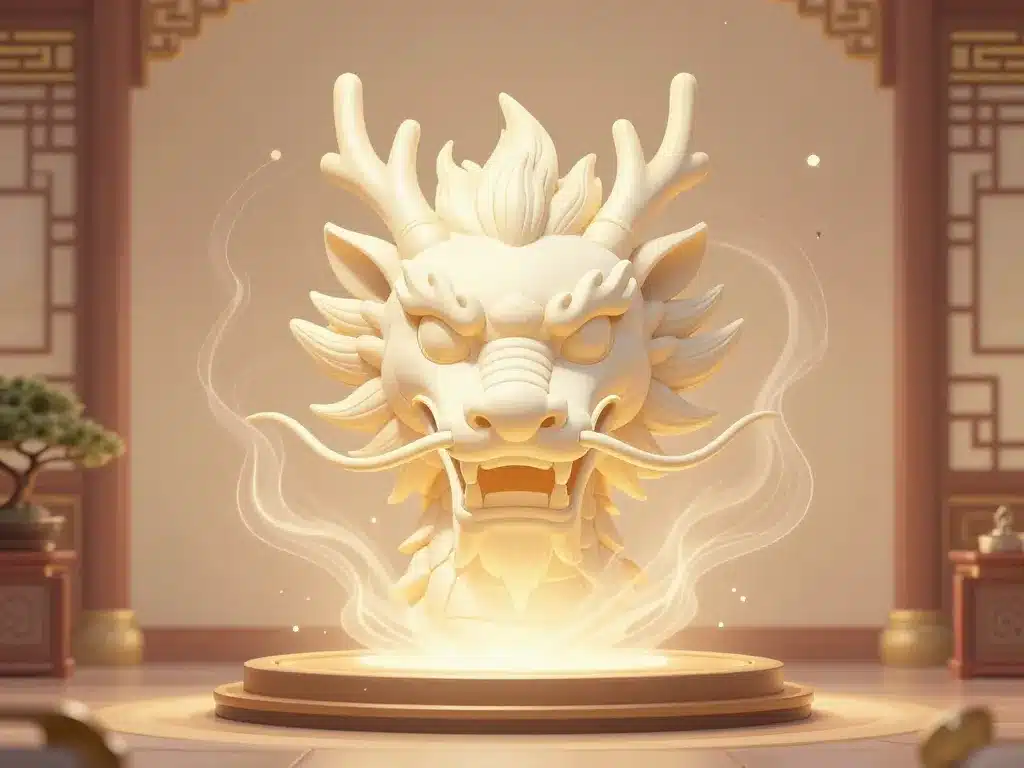 sculpture tete de dragon en decoration interieur feng shui