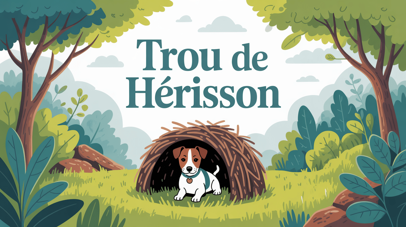 trou de hérisson dans le jardin sous un tas de feuilles