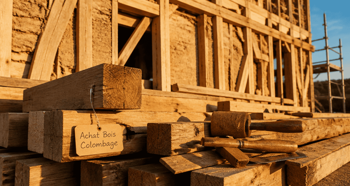 achat bois pour colombage sur chantier façade bois
