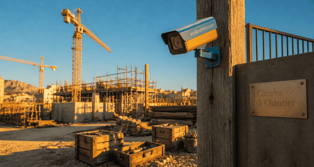 camera de chantier installée sur chantier méditerranéen