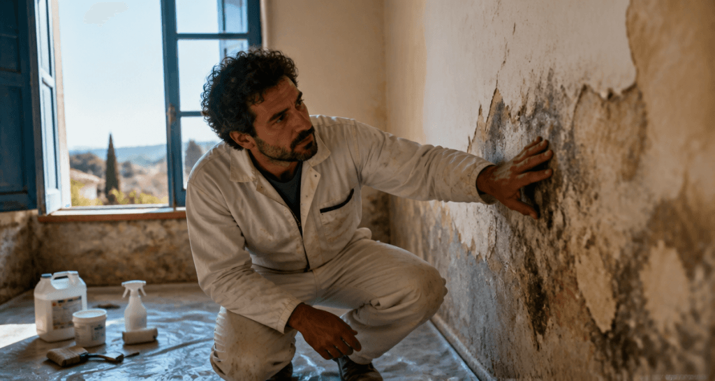 comment enlever l'humidité sur un mur intérieur taché