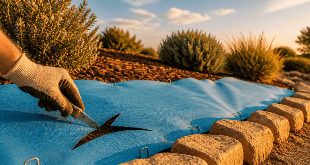 comment poser de la toile de paillage sur massif jardin