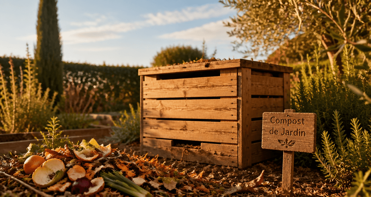 composteur jardin bois méditerranéen