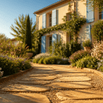 dalle allee de jardin en pierre naturelle et gres