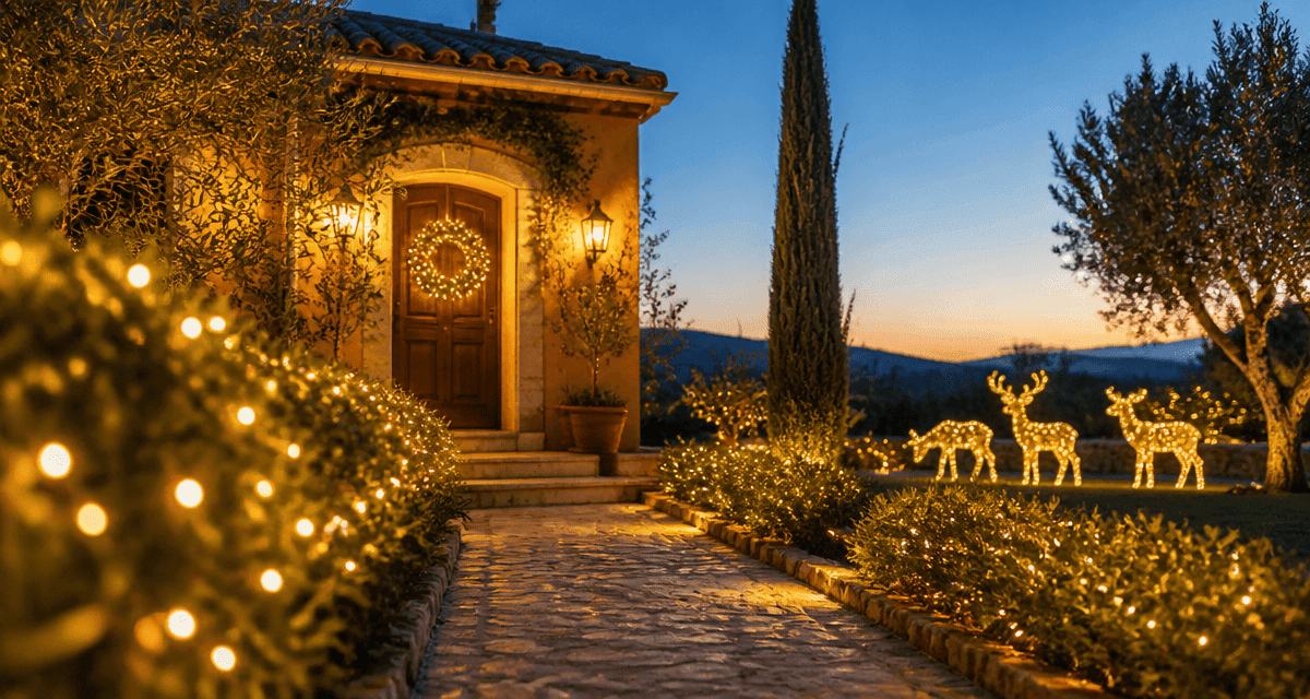 decoration noel exterieur jardin lumineux