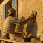 enduit chaux chanvre exterieur applique sur facade