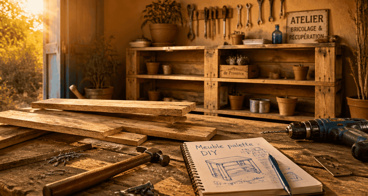 Fabriquer meuble palette outils bois atelier