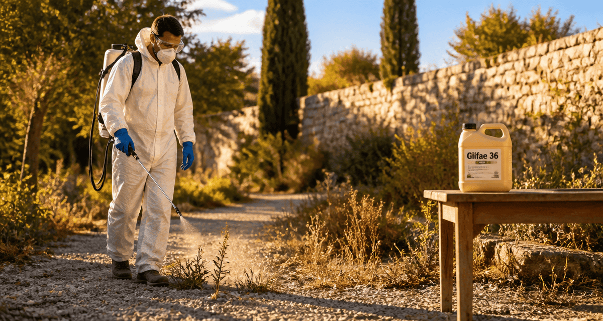 glifae 36 pulvérisation herbicide allée gravillonnée