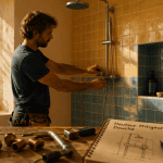 hauteur mitigeur douche artisan ajuste