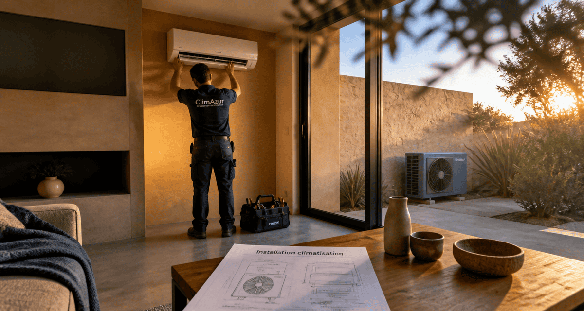 installer un climatiseur split dans salon moderne