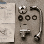 kit trop plein baignoire chromé avec outils