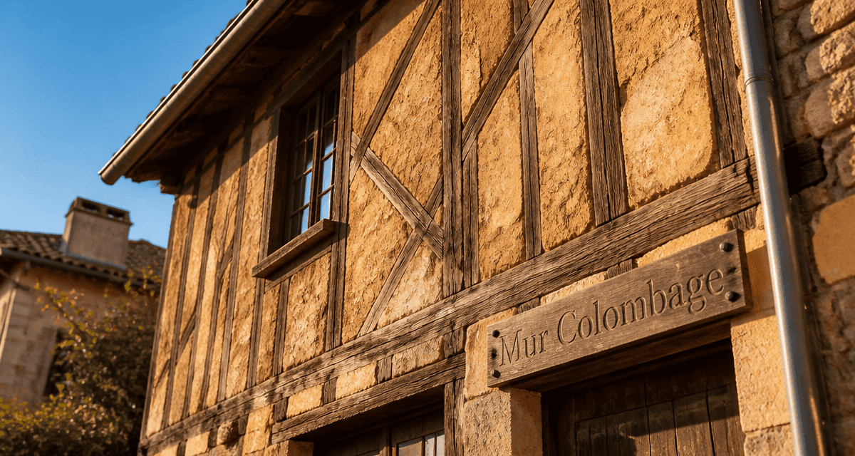 Mur colombage maison bois et torchis
