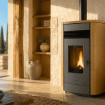 poêle à granulés palazzetti 9kw prix dans salon lumineux