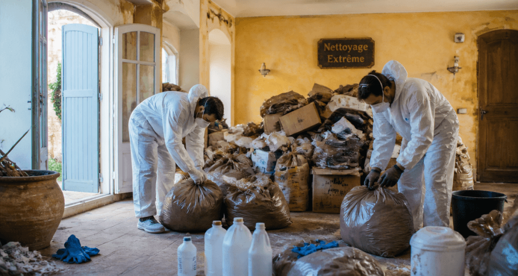 tarif nettoyage maison insalubre équipe tri déchets