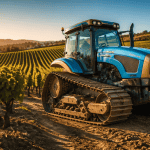 tracteur à chenille moderne sur sol sableux