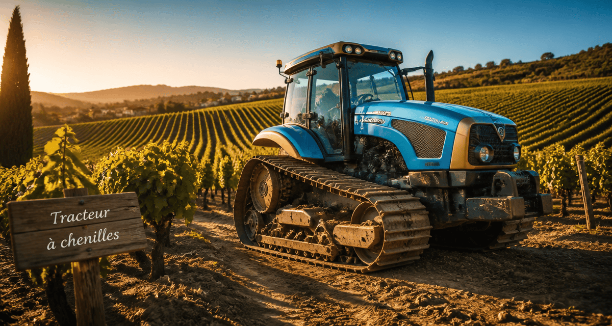 tracteur à chenille moderne sur sol sableux