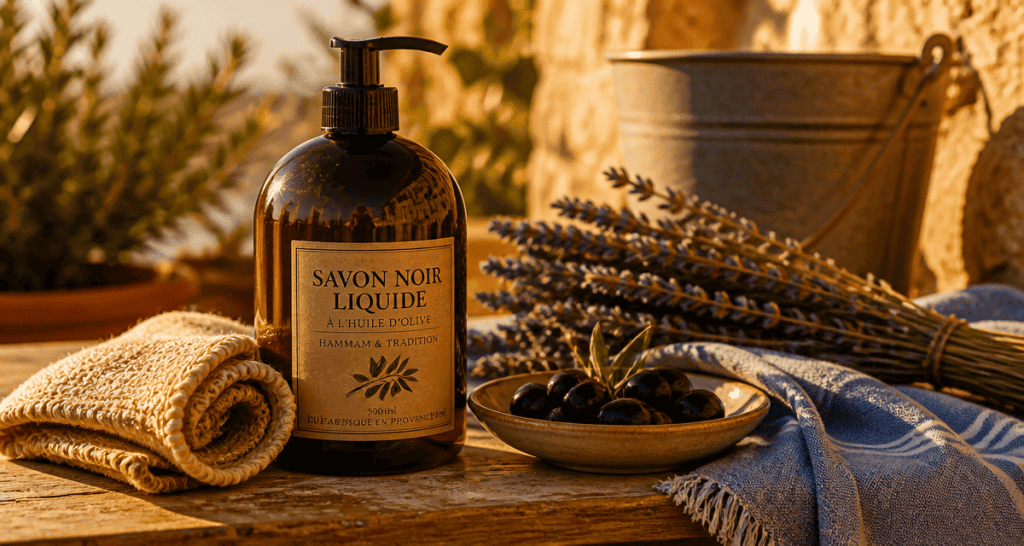 utilisation du savon noir sur table en bois