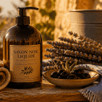 utilisation du savon noir sur table en bois