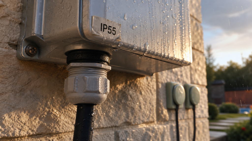 Boîtier électrique ip55 extérieur, protection eau et poussière