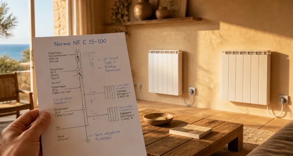combien de radiateur par disjoncteur schéma électrique salon