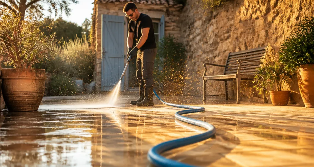 comparateur nettoyeur haute pression sur terrasse