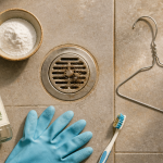 deboucher la douche avec bicarbonate vinaigre et outils