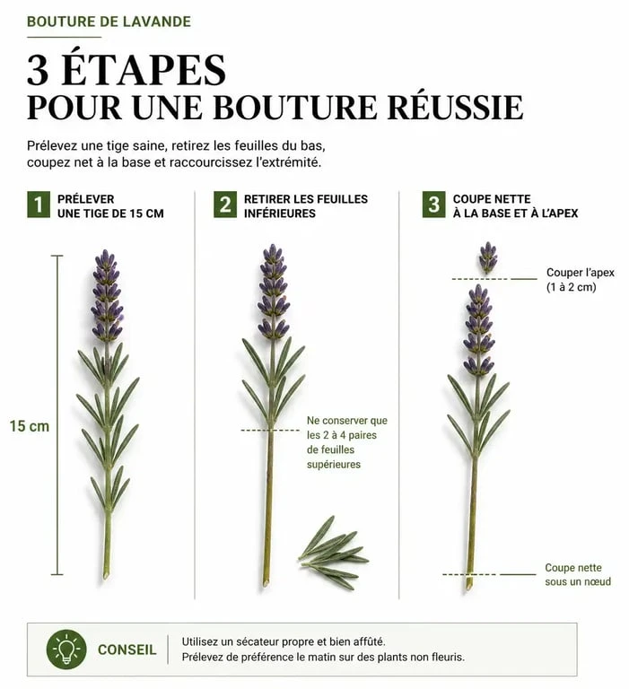 Étapes de préparation pour réussir le bouturage de la lavande