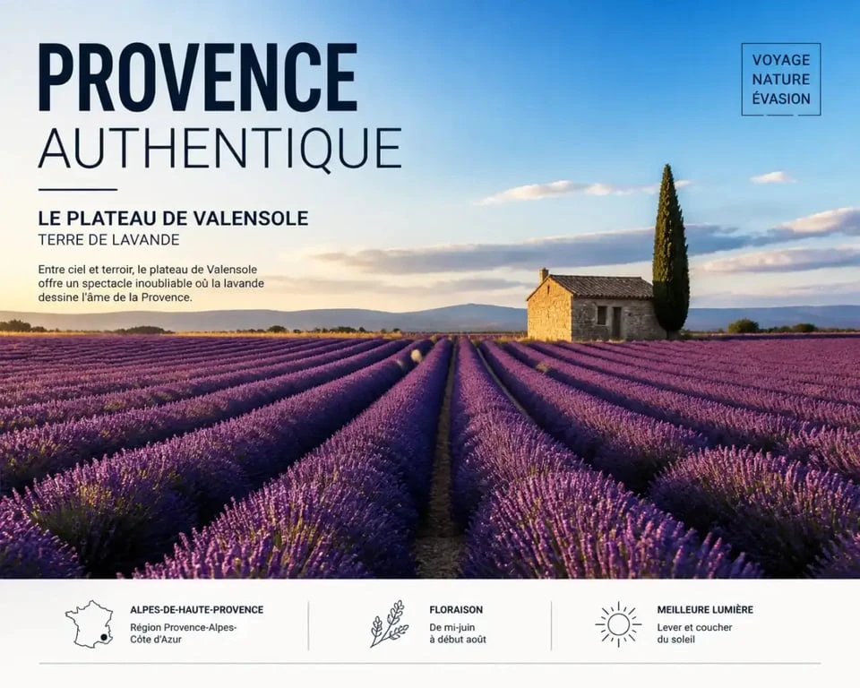 Champ de lavande en fleurs sur le plateau de Valensole en Provence, période de floraison de la lavande