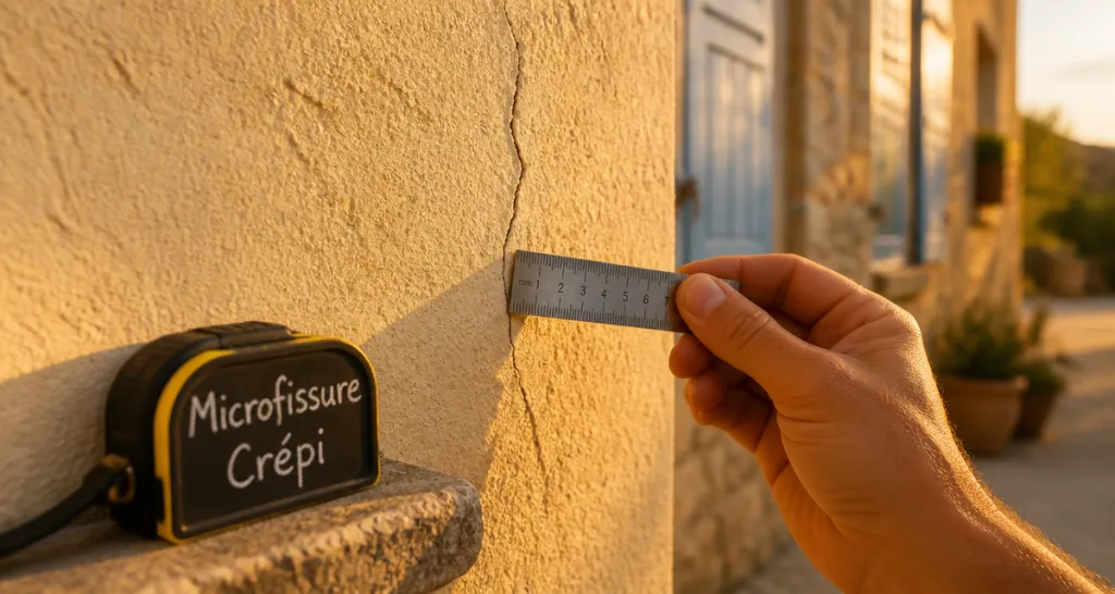 micro fissure crépi extérieur sur façade maison