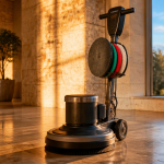 monobrosse nettoyage sur carrelage hall entreprise