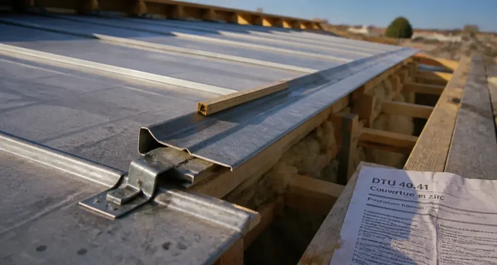 Pente toiture zinc à faible pente 5% et étanchéité