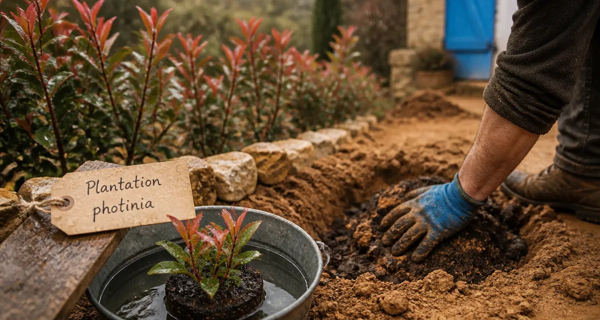 Quand planter photinia : plantation de photinia en fosse pour haie dense