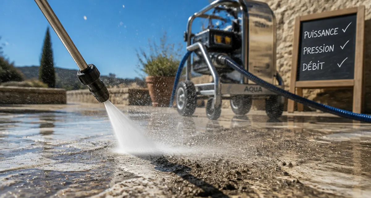 Quelle puissance pour un Karcher : jet haute pression sur pierre humide
