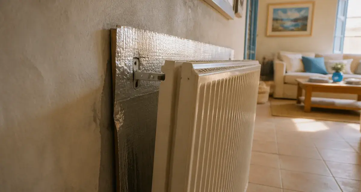 Aluminium pour radiateur : panneau isolant derrière radiateur mural