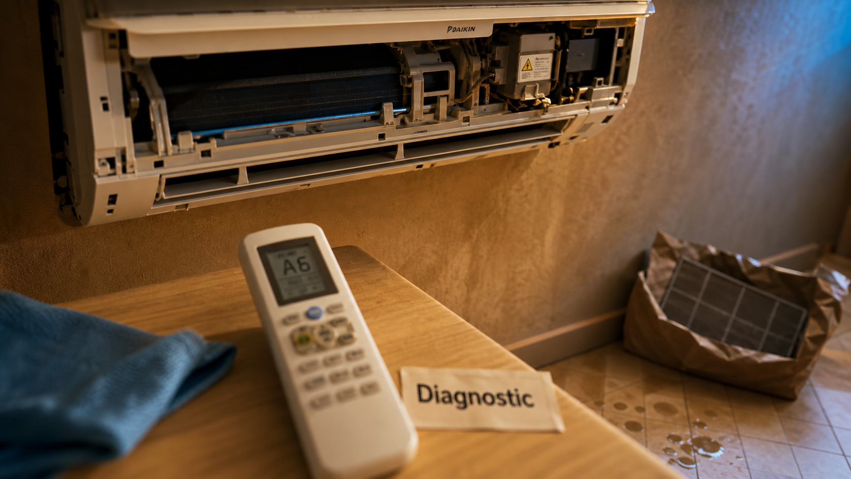 Daikin code defaut affiché sur télécommande, diagnostic sans aggraver la panne