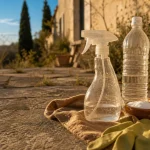 Dosage désherbant vinaigre sel liquide vaisselle sur terrasse