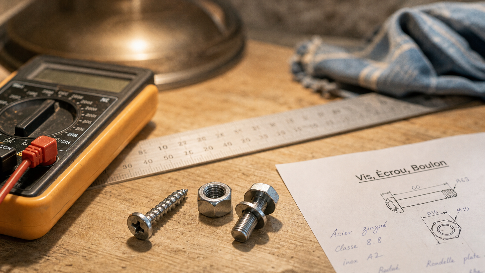 ecrou vis boulon pour assemblages : vis, écrou, boulon