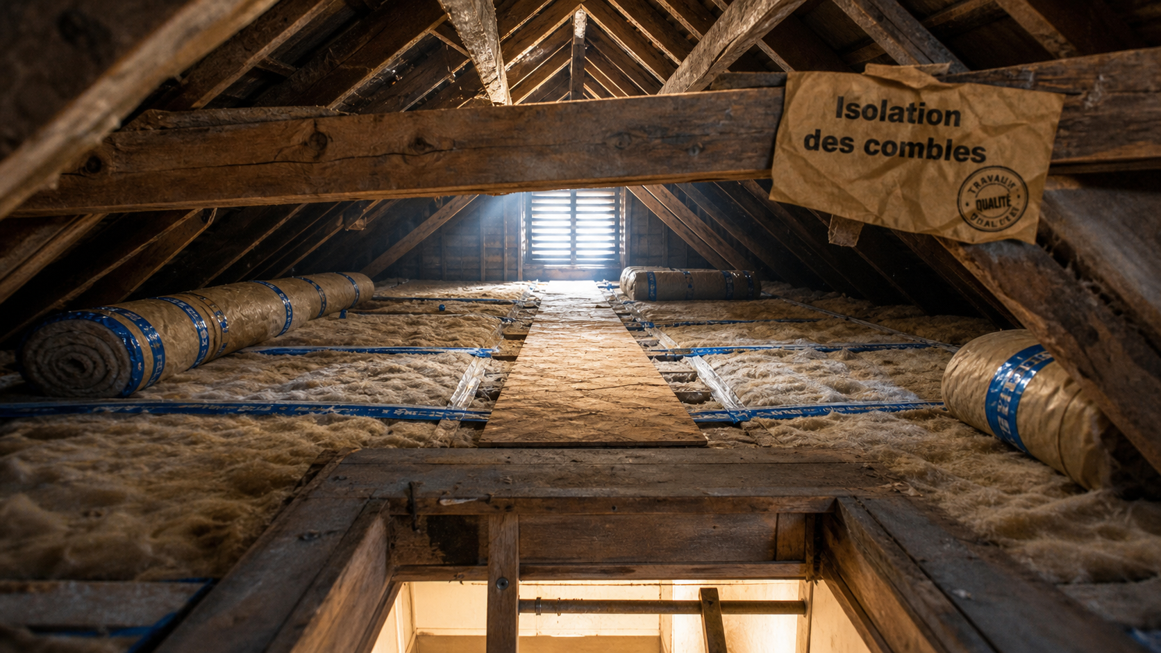 Isolation du grenier : combles perdus, laine minérale et pare-vapeur anti-condensation
