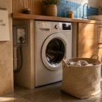 Lave linge salle de bain 60 cm, NF C 15-100, prise protégée