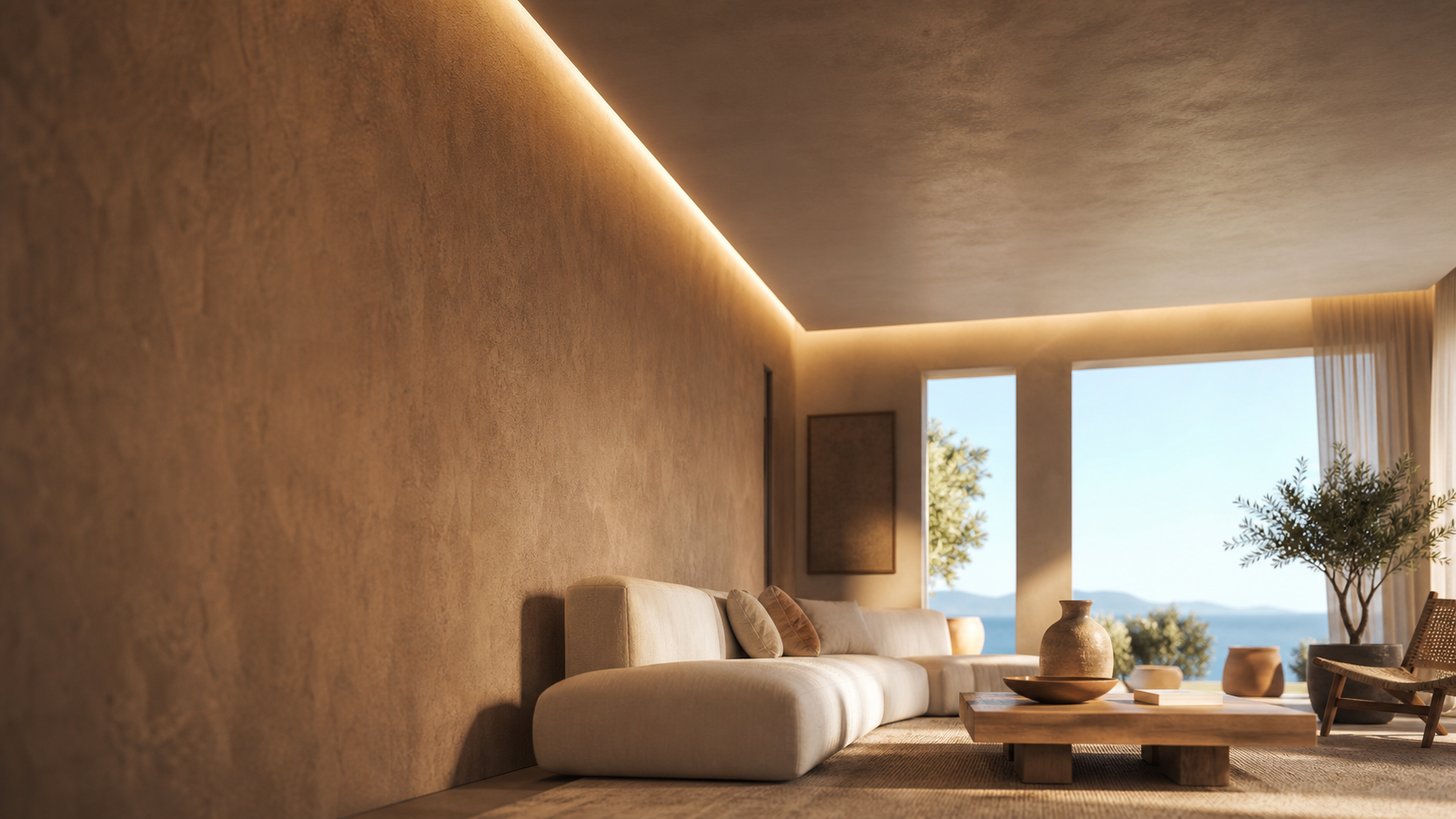 LED pour corniche : ruban blanc chaud encastré sous plafond