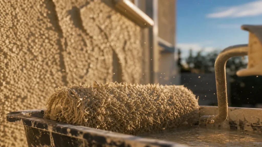 Rouleau pour facade 18 mm fibres sur crépi, anti-projections