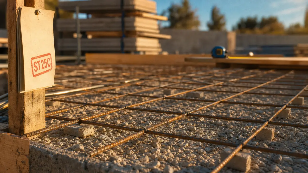 Treillis soudé pour dalle béton ST25C sur chantier