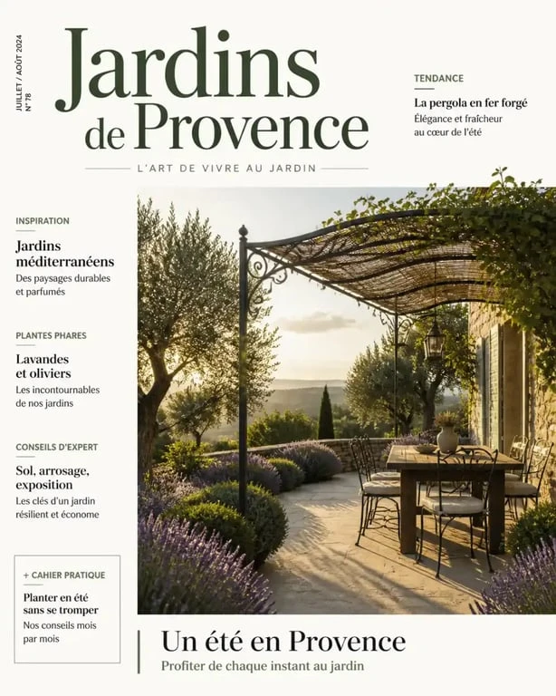 Jardin et terrasse d'une maison provençale en pierre