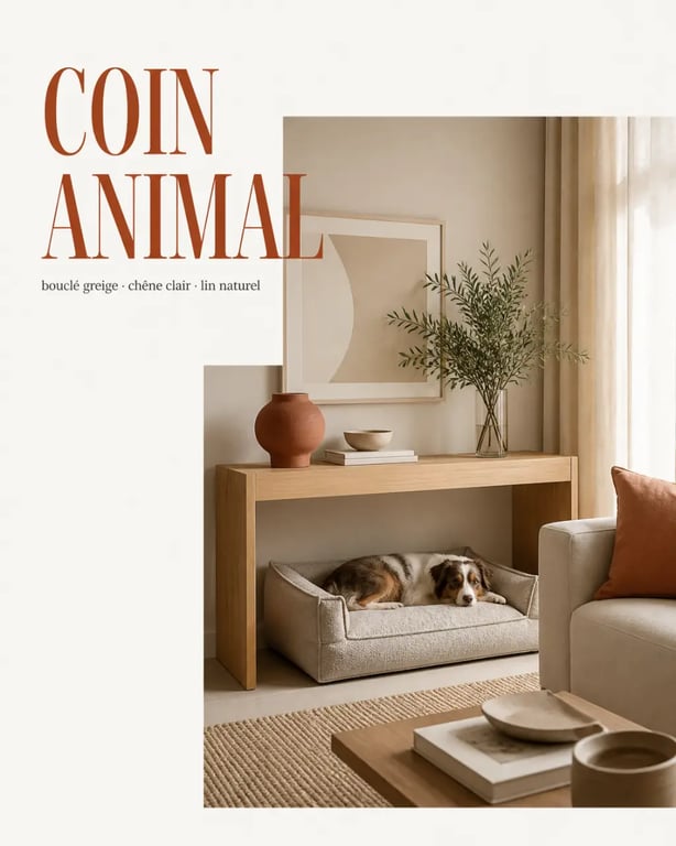 Aménager un intérieur pet-friendly avec un panier pour chien élégant sous une console en bois