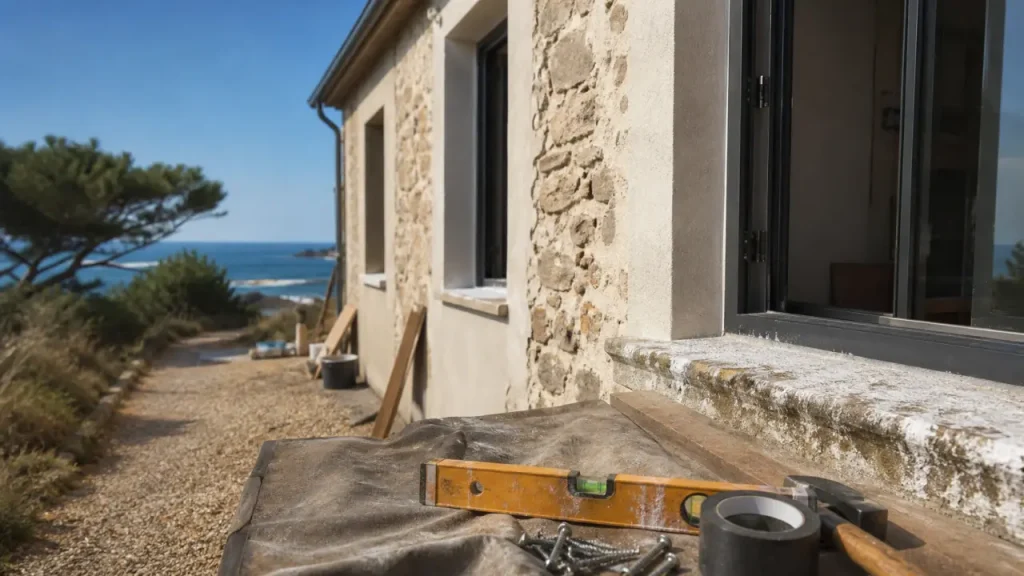 Rénovation maison bord de mer : protéger façades, menuiseries et ventilation face au sel