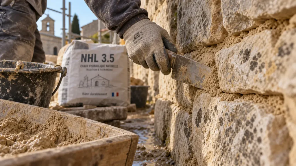 La chaux pour mur en pierre se choisit selon la pierre, l’humidité et l’usage