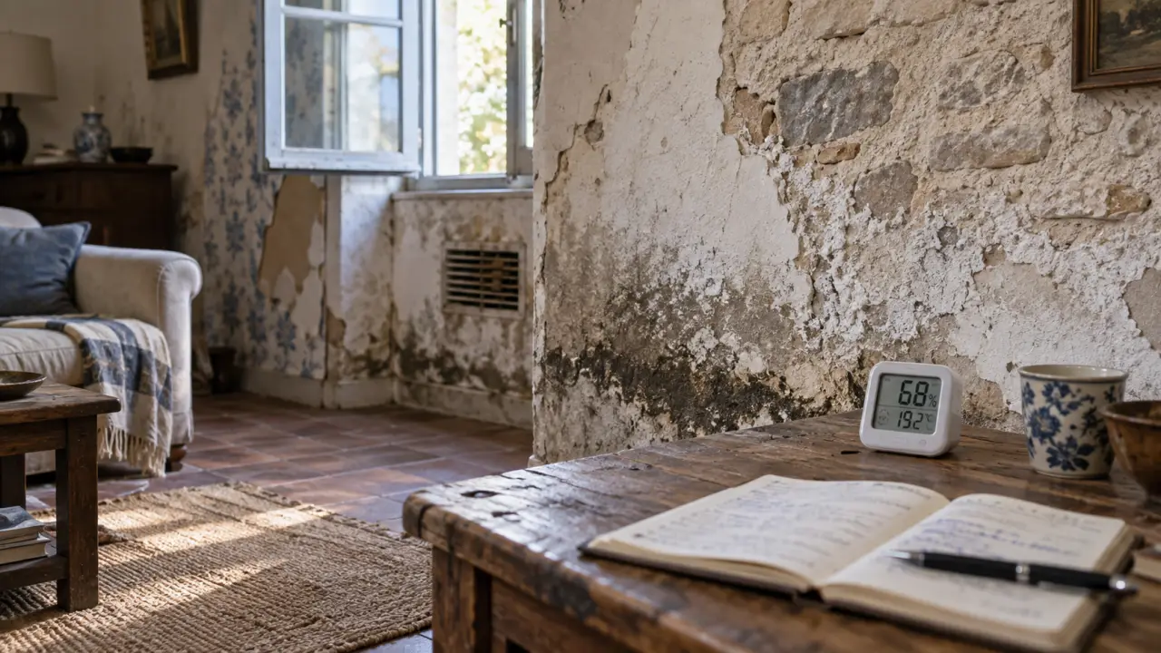 Humidité maison ancienne que faire : mur et traces d’humidité au pied