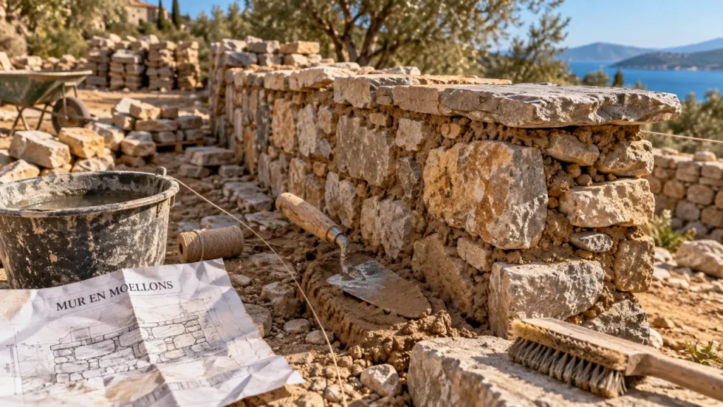 Moellons pour mur : structure, pose et protection contre l’eau
