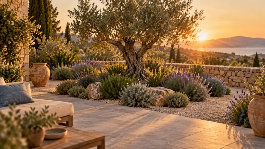 Jardin méditerranéen moderne : des lignes épurées sans un jardin tout en gravier