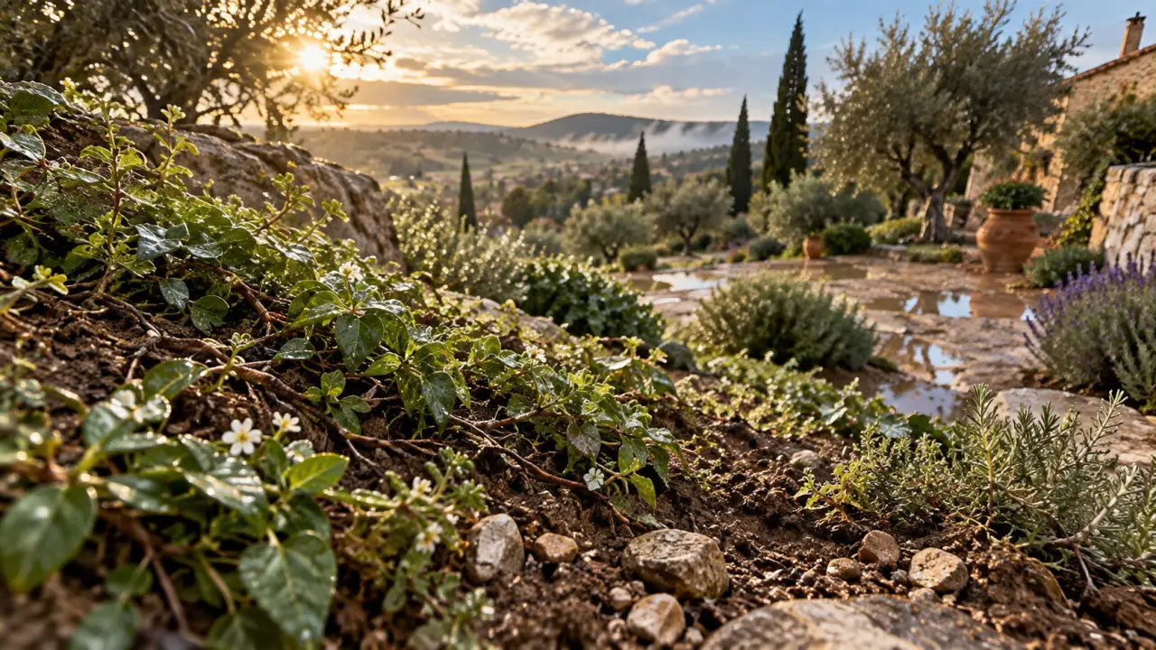 Plantes rampantes talus retenant la terre